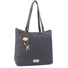 Catwalk Collection Handbags - Women's Leather Shoulder Bag Medium/Large - Handbag Tote Bag - Everyday Bag - Harper - Black
