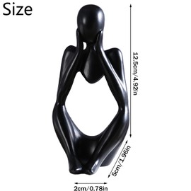 Thinker Statues, Resin Sculpture Accents Modern Abstract Ornaments Abstract Figurines Home Decor Modern Style Abstract Figurines Thinker Statue Resin Thinker Statue Sculpture Of Keep Silent for Office