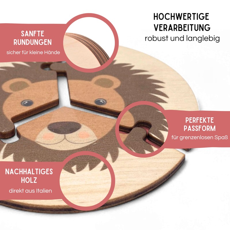 Wooden Puzzle Children (Exotic Animals)