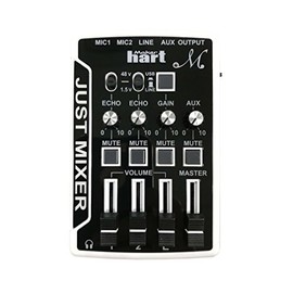 Maker Hart Just Mixer M - Mini Microphone Mixer with Preamp for Phantom Power, USB Audio Input and Output (Basic Package, Black)