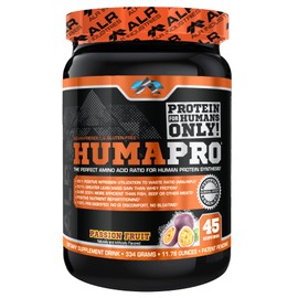 ALR Industries Humapro | Amino Acids Protein Matrix for Humans | 99% Utilization for Lean Muscle | Vegan, Gluten Free | 334g / 45 Servings (Passion Fruit)