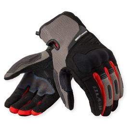 REV'IT! Men's Cavern Adventure Touring Motorcycle Gloves (Grey/Red - Large)