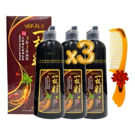 3 Pz Shampoo Tinte Instantáneo Cubre Canas Natural Jengibre