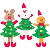 EXPAWLORER Christmas Dog Squeaky Toys,3 PCS No Stuffing Plush Dog