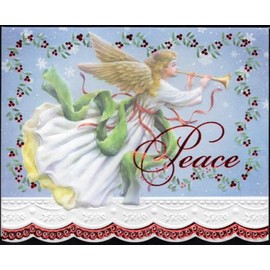 Set of 3 - Christmas Holiday Angel Portfolio Boxed Note Cards by Carol Wilson. 10 embossed 4x5 Die-Cut Notecards and Matching Envelopes in Decorative Gift Box with Magnetic Flap. NCPX2601