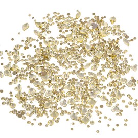 Blinginbox 150pcs Nail Art Rhinestones light yellow Flatback Round Rhinestones Charms Nail Gem Stones with 20pcs Multi Shapes K9 Bling Glass Crystals Diamonds Jewelry for Nail DIY Crafts Faces Makeup.
