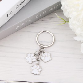 PLwelth Dog Claw Keychain Dog Memorial Keyring for Women Men Boys Girls Dog Loss Sympathy Gifts for Dog Lovers Friends Cute Keychain for Car Backpack Gifts for Mother’s Day Birthday Christmas(White)