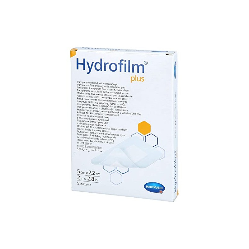 Hydrofilm Plus Transparent Dressing 5 x 7.2 cm Pack of