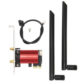 Gugxiom Adaptador WiFi AX1800 PCIe, Tarjeta de Red Gigabit PCIe Bluetooth 5.2 WIFI6 de 1800 Mbps, para Videojuegos en Línea HD, para PC