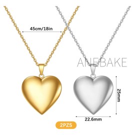 Anebake 2pzs Collar Dije Corazón Para Parejas Fotos Acero Inoxidable,regalos De San Valentín