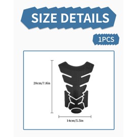KGDUYC 1 x Tank Pad Protector 3D, Tank Pad Sticker Protector Tank Traction Pads, Tank Pad Tank Protection Motorcycle Universal, Black, for Niversal Motorcycle Gas Fuel Oil - PVC