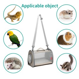 Ioview Guinea Pig Carrier Travel Small Animal Carrier Bag Lizard Bird Rabbit Carrier Cage Squirrel Breathable Bag Portable Travel Hamster Small Pet Hangbag (Small, Khaki)