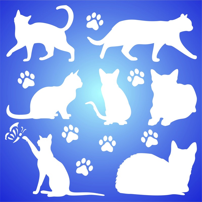 Cat Silhouette Stencil 11.5 x 11.5 cm (S) - Reusable