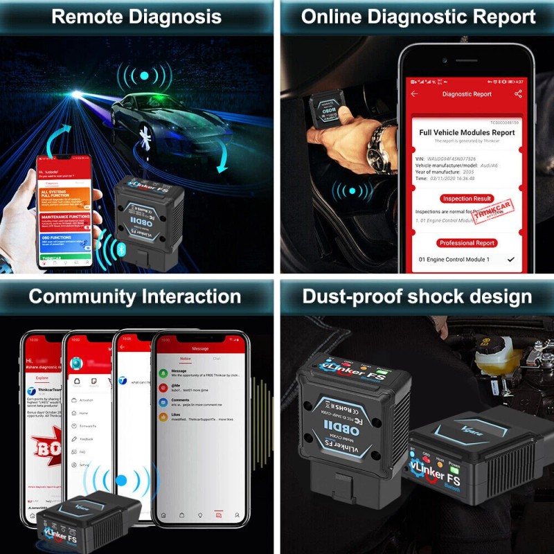 Vgate vLinker FS BT Auto OBD2 Tool Ford FORScan HS/MS-CAN