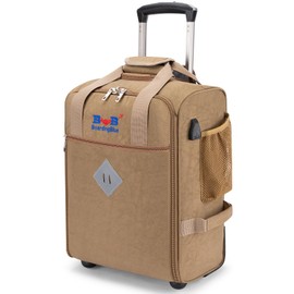 For JetBlue Airlines 17x13x8 Inches Rolling Personal Item Underseat Rolling Travel Bag - Suitable for Major Airlines including Spirit, Jetblue and Frontier- Duffel Bag Design (Beige)
