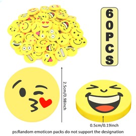 Outtshop Laughter Face Eraser, 80 Pieces Emoji Kids Erasers Funny Erasers for Children, Students, Birthday Party Gifts, Eraser Kids Party Bags