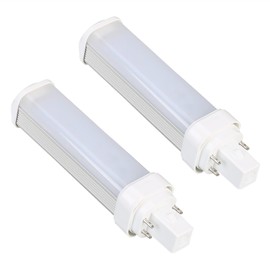 SATZOL 7W G24Q LED Bulb, Daylight White 6000K 4Pin LED PL Bulb, Replace PL-C 13W G24Q-1 4Pin Compact Fluorescent Light Bulb, Pack 2, (Remove/Bypass The Ballast)