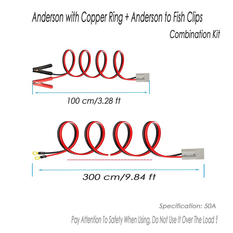 Daohaodeli 50A Heavy-Duty Jumper Cable, Automotive Booster Cables with Clip,