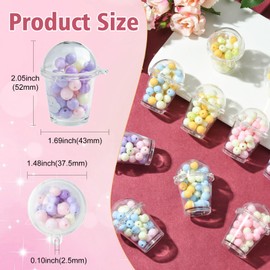 KitBeads 10Pcs Random Milk Bubble Tea Charms Colorful Round Bead Drink Charms Acrylic Boba Bottle Charms for Jewelry Making Bracelets Necklaces Crafts, Acrylic, No Gemstone