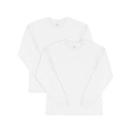 Fruit of the Loom Men's Eversoft Cotton T Shirts, Breathable & Moisture Wicking with Odor Control, Sizes S-4X, Long Sleeve-White Ice