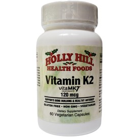 Holly Hill Health Foods Vitamin K2, 120 mcg, Providing 120 mcg of vitaMK7®K2, 60 Vegetarian Capsules