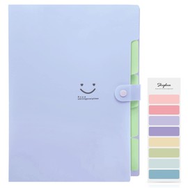 SKYDUE Letter A4 Paper Expanding File Folder Pockets Accordion Document Organizer (Purple)