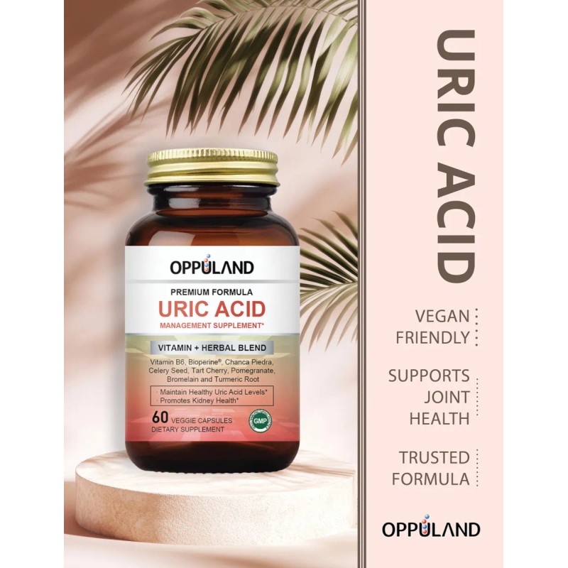 Oppuland Detox De Ácido Úrico - 60 Cápsulas Vegetales