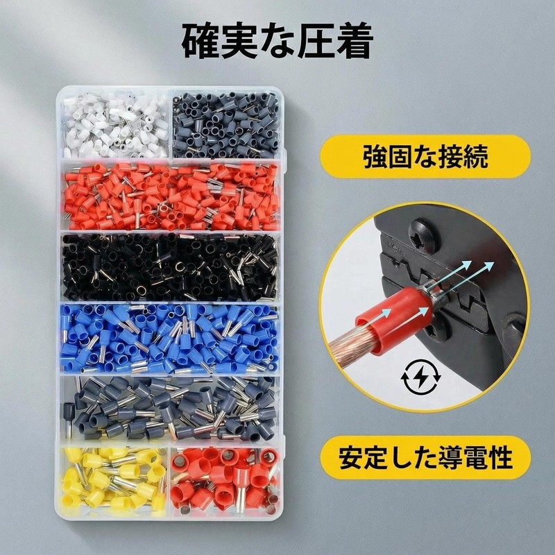 FODDOM Ferrule Terminals with Collar, Insulated Cover, Dedicated Rod, Insulated