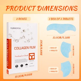 Pack of 6 Collagen Film Mask, Soluble Collagen Film Firming Face, Soluble Protein Mask, Collagen Plaster, Melting Collagen Films, Reduces Wrinkles, Suitable for All Skin Types