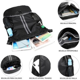 Mochila Deportiva con Cordón,Mochila para Natacion,Compartimento para Zapatos y Bolsillo a Prueba de Humedad,Mujer Hombre Mochila Cuerdas Impermeable Saco Gimnasia,Adecuada para Fitness y Natación