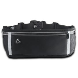 Slim Running Belt, Workout Fanny Pack for Men Women,Exercise Waist Pack for Phone Holder, Runner Belt for Running Walking Cycling Camping Gym (Black)