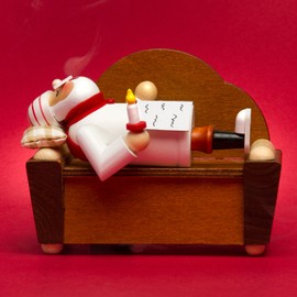 SIKORA RM-A-Sofa Sleeping Wood Smoker on the Sofa - 3 Models, Incense Smoker Motif: A04 Sleepwalker on the Sofa