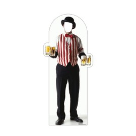 Cardboard People Carnival Bartender Stand-in Life Size Cardboard Cutout Standup