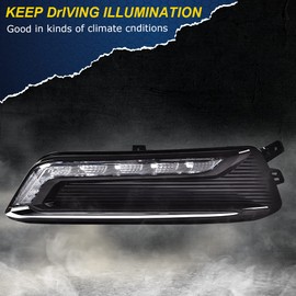CHEDA Fog Light, Compatible with 2014-2019 Chevy Impala, DRL LED Daytime Running Fog Light+Wiring+Switch Kit DOT, Black