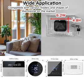 PILISPARK Baby proofing Thermostat Lock Box with Key,Clear Thermostat Cover with Lock for Thermostat on Wall, Thermostat Guard,Universal Thermostat Lock Box Fits Thermostats 4.8" H x 6" W or Smaller