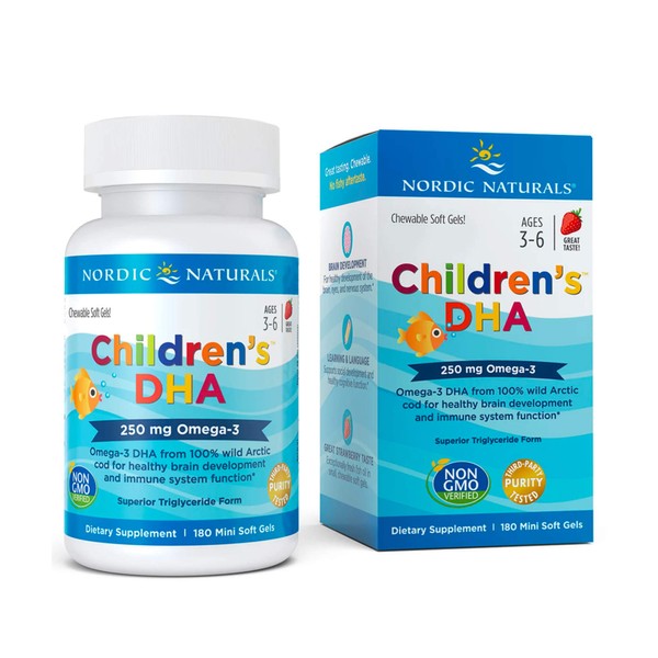 Nordic Naturals Children's DHA 250 mg Chewables, Strawberry, 180 ct