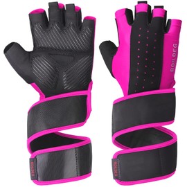 Fitness gloves, training gloves, weightlifting gloves for bodybuilding cross-fit, men and women, pink, l