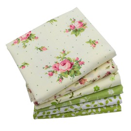 iNee Green Floral Fat Quarters Quilting Fabric Bundles, Sewing Fabric for Quilting Craftting,18 x 22 inches (Green Floral)