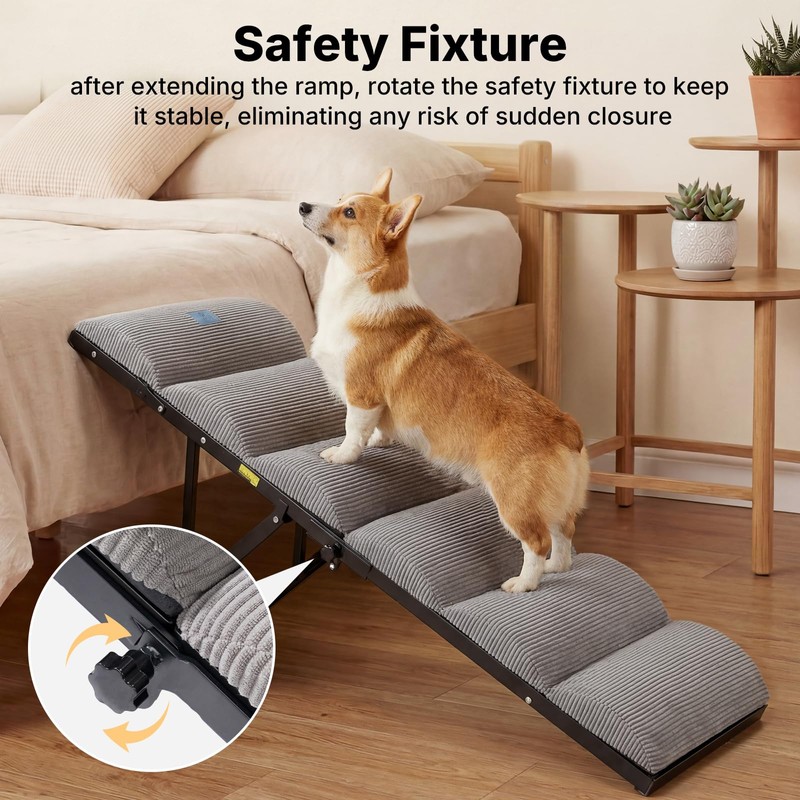 Veehoo Dog Ramp for Bed Couch Small Large Dogs, Foldable