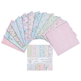 GORGECRAFT 24 Sheets Pattern Paper Pack Floral Cardstock Papers Pad Decorative Scrapbook Cardstock Collection Single-Sided Patterned Scrapbooking DIY Holiday Photo Album Pink, 6x6 inch