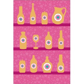 Shooting Targets Paper Bundle -Pink blottles & Glasses 17"x25" (Front and Back) - 50 Pack, Indoor & Outdoor Range