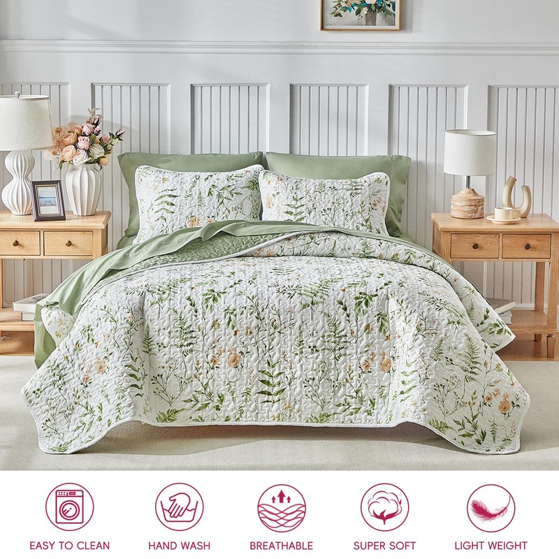 Floral Quilt Set 3 Piece Flower Quilt Sets Queen Size