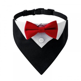 DONGKER Dog Tuxedo Collar, Adjustable Dogs Formal Tuxedo with Bow Tie and Neck Tie for Small Medium Large Dog