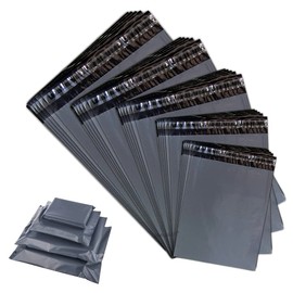 Pack of 5-24 x 28 Inch | Grey Plastic Mailing Bags | Mixed Sizes Small Medium Large | Self Seal Poly Postal Eco Compostable Bag