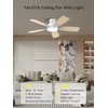 TALOYA Ceiling Fans with Lights and Remote, 46 Inch Low