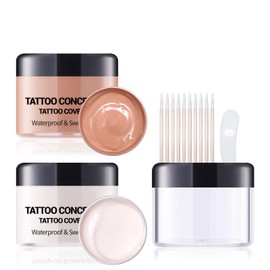 DAGEDA 2 Colors Tattoo Cover Up Makeup Waterproof,Blendable Colors Body Concealer,Natural Invisible Skin Concealer Body Makeup,Suitable for Tattoos/Scars/Dark Spots Cover up