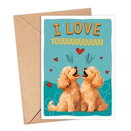 Poodle Dog Card, Poodle Anniversary Card Funny, Dog Anniversary Card, For Husband, For Wife, Girlfriend, Boyfriend, Card For Dog Owners, Poodle Dog Lover Gifts, I Love Youuuu