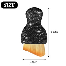 KHGUZ Bling Car Interior Dust Brush, Crystal Rhinestone Soft Auto Detailing Cleaning Brush, Sparkling Diamond Vehicle Dashboard Air Vent Cleaner for Women Girls, Universal for Vehicles (Black)