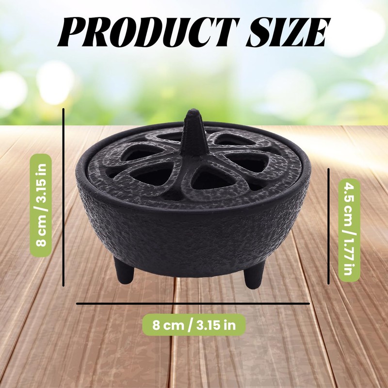 Mini Incense Burner Vintage Cast Iron Wax Melter for Log