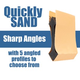 Fulton 11 Piece 21 Profile Contour and Angle Sanding Grip Pack with 50 Assorted Pre-Cut Abrasive Sheets for Sanding Inside or Outside Angles Beads Corners Flutes Molding Models Marine Wood and More